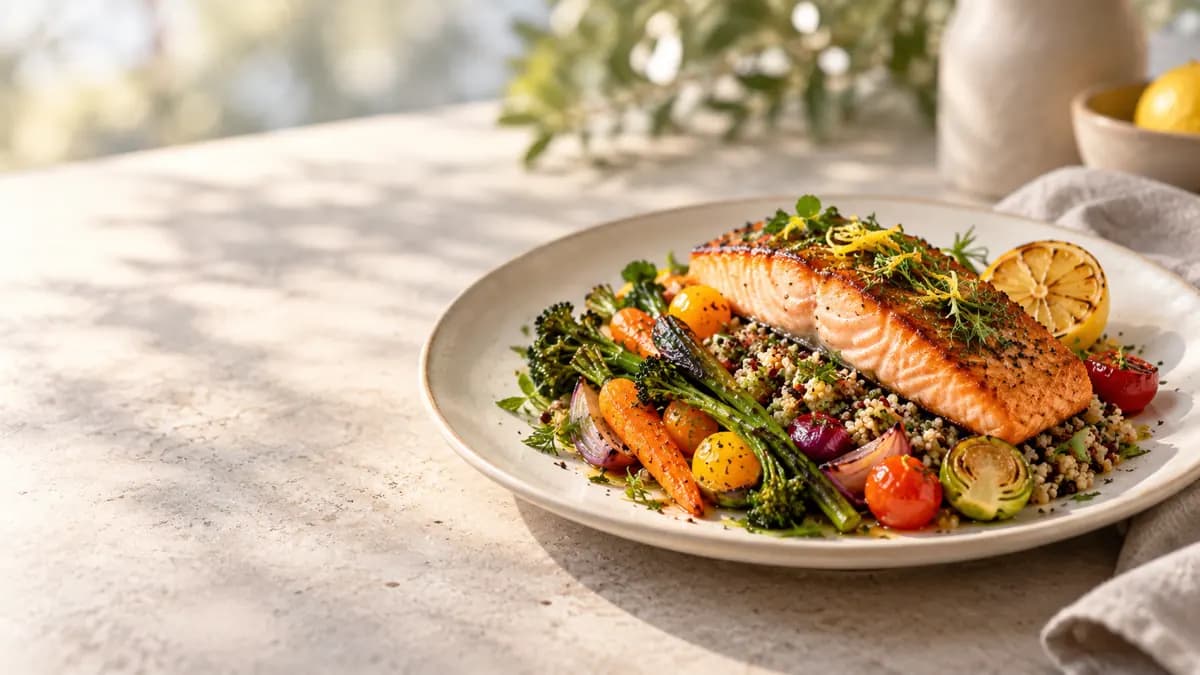 Chef-prepared salmon meal